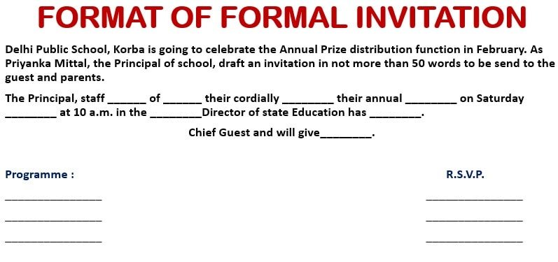 Formal invitation format