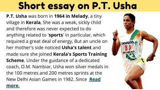 short essay on pt usha in english