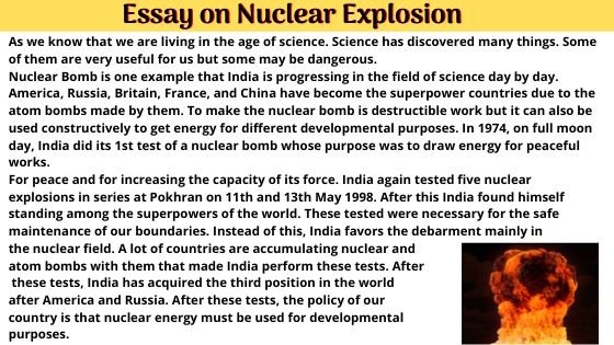 Essay on Nuclear Explosion