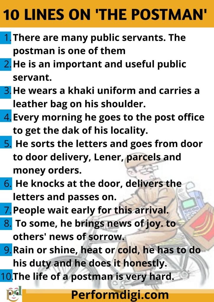 10 lines on the postman