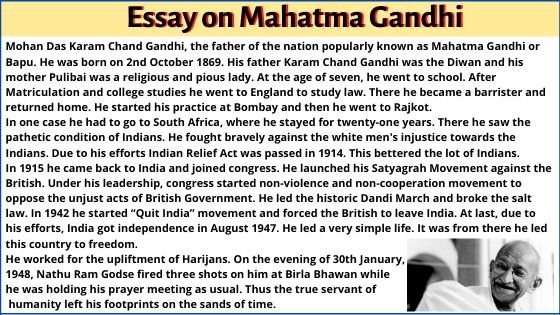 about mahatma gandhi essay writing