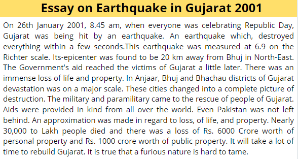 essay on gujarat earthquake 26 january 2001