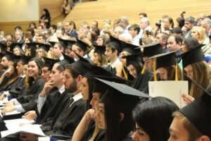 College students attending an event