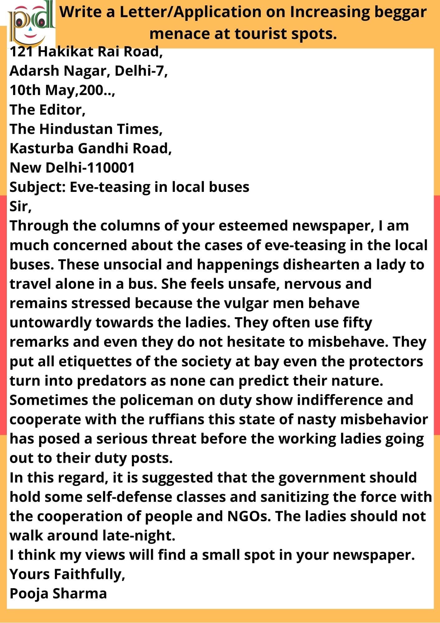 write-a-letter-application-on-eve-teasing-in-local-buses-performdigi