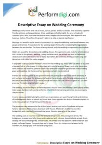 a descriptive essay on a wedding ceremony