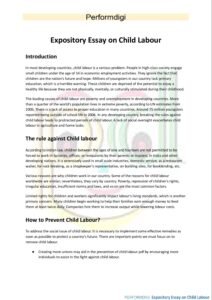 write an expository essay on child labour