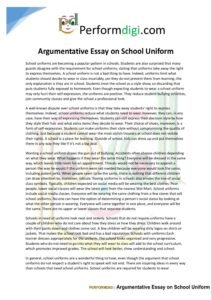 the school uniform question argumentative essay pdf