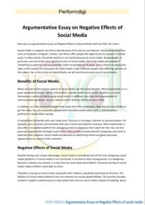 argumentative essay on negative effects of social media