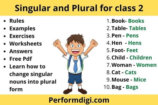 Singular And Plural For Class Grade 2 Exercise Worksheet Pdf